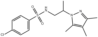 4-chloro-N-[2-(3,4,5-trimethyl-1H-pyrazol-1-yl)propyl]benzenesulfonamide Struktur