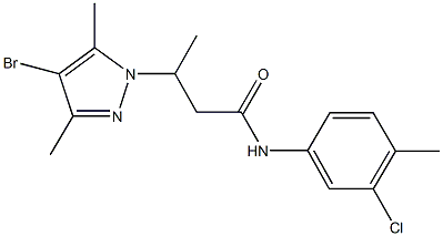 3-(4-bromo-3,5-dimethyl-1H-pyrazol-1-yl)-N-(3-chloro-4-methylphenyl)butanamide Struktur