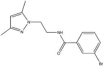 3-bromo-N-[2-(3,5-dimethyl-1H-pyrazol-1-yl)ethyl]benzamide Struktur