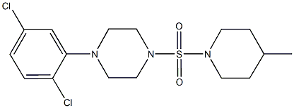 1-(2,5-dichlorophenyl)-4-[(4-methyl-1-piperidinyl)sulfonyl]piperazine Struktur