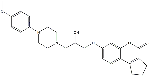 7-{2-hydroxy-3-[4-(4-methoxyphenyl)-1-piperazinyl]propoxy}-2,3-dihydrocyclopenta[c]chromen-4(1H)-one Struktur