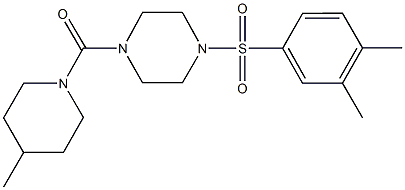 1-[(3,4-dimethylphenyl)sulfonyl]-4-[(4-methyl-1-piperidinyl)carbonyl]piperazine Struktur