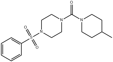 1-[(4-methyl-1-piperidinyl)carbonyl]-4-(phenylsulfonyl)piperazine Struktur