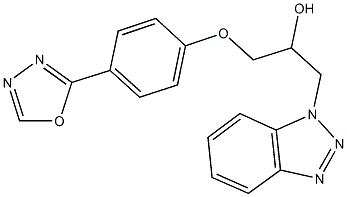 1-(1H-1,2,3-benzotriazol-1-yl)-3-[4-(1,3,4-oxadiazol-2-yl)phenoxy]-2-propanol Struktur