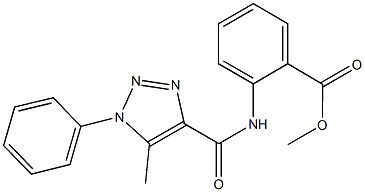 methyl 2-{[(5-methyl-1-phenyl-1H-1,2,3-triazol-4-yl)carbonyl]amino}benzoate Struktur