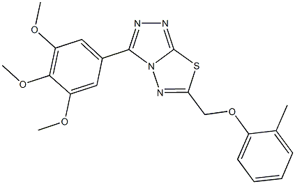 6-[(2-methylphenoxy)methyl]-3-(3,4,5-trimethoxyphenyl)[1,2,4]triazolo[3,4-b][1,3,4]thiadiazole Struktur