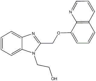 2-{2-[(8-quinolinyloxy)methyl]-1H-benzimidazol-1-yl}ethanol Struktur