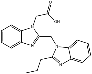 {2-[(2-propyl-1H-benzimidazol-1-yl)methyl]-1H-benzimidazol-1-yl}acetic acid Struktur