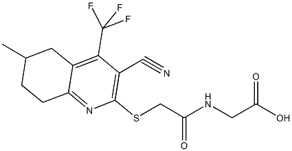 [({[3-cyano-6-methyl-4-(trifluoromethyl)-5,6,7,8-tetrahydro-2-quinolinyl]sulfanyl}acetyl)amino]acetic acid Struktur