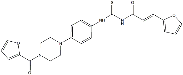 N-{4-[4-(2-furoyl)-1-piperazinyl]phenyl}-N'-[3-(2-furyl)acryloyl]thiourea Struktur