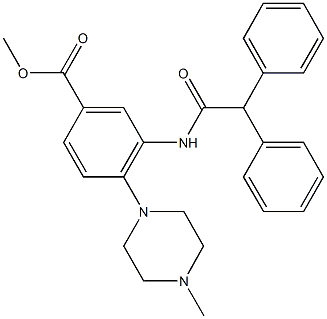 methyl 3-[(diphenylacetyl)amino]-4-(4-methyl-1-piperazinyl)benzoate Struktur