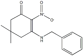 3-(benzylamino)-2-nitro-5,5-dimethylcyclohex-2-en-1-one Struktur