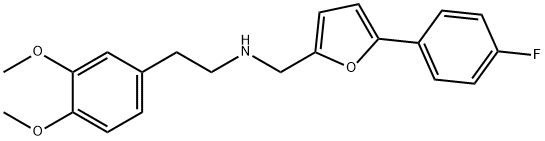 2-(3,4-dimethoxyphenyl)-N-{[5-(4-fluorophenyl)-2-furyl]methyl}ethanamine Struktur