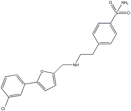 4-[2-({[5-(3-chlorophenyl)-2-furyl]methyl}amino)ethyl]benzenesulfonamide Struktur