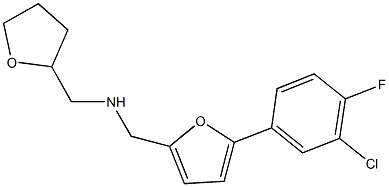 N-{[5-(3-chloro-4-fluorophenyl)-2-furyl]methyl}-N-(tetrahydro-2-furanylmethyl)amine Struktur