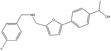 1-[4-(5-{[(4-fluorobenzyl)amino]methyl}-2-furyl)phenyl]ethanol Struktur