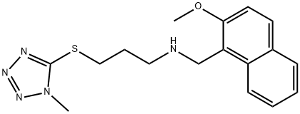 N-[(2-methoxy-1-naphthyl)methyl]-N-{3-[(1-methyl-1H-tetraazol-5-yl)sulfanyl]propyl}amine Struktur