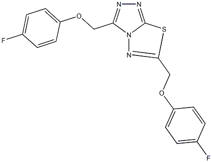 3,6-bis[(4-fluorophenoxy)methyl][1,2,4]triazolo[3,4-b][1,3,4]thiadiazole Struktur