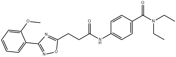 N,N-diethyl-4-({3-[3-(2-methoxyphenyl)-1,2,4-oxadiazol-5-yl]propanoyl}amino)benzamide Struktur