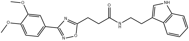 3-[3-(3,4-dimethoxyphenyl)-1,2,4-oxadiazol-5-yl]-N-[2-(1H-indol-3-yl)ethyl]propanamide Struktur