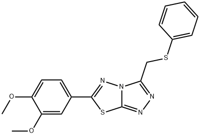 6-(3,4-dimethoxyphenyl)-3-[(phenylsulfanyl)methyl][1,2,4]triazolo[3,4-b][1,3,4]thiadiazole Struktur