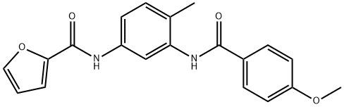 N-{3-[(4-methoxybenzoyl)amino]-4-methylphenyl}-2-furamide Struktur