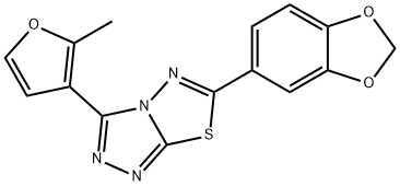 6-(1,3-benzodioxol-5-yl)-3-(2-methyl-3-furyl)[1,2,4]triazolo[3,4-b][1,3,4]thiadiazole Struktur