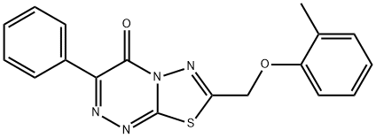 7-[(2-methylphenoxy)methyl]-3-phenyl-4H-[1,3,4]thiadiazolo[2,3-c][1,2,4]triazin-4-one Struktur