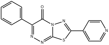 3-phenyl-7-(4-pyridinyl)-4H-[1,3,4]thiadiazolo[2,3-c][1,2,4]triazin-4-one Struktur