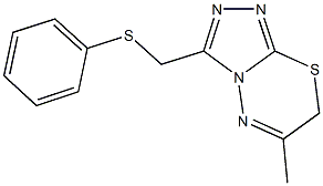 (6-methyl-7H-[1,2,4]triazolo[3,4-b][1,3,4]thiadiazin-3-yl)methyl phenyl sulfide Struktur