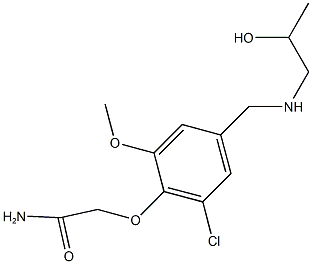 2-(2-chloro-4-{[(2-hydroxypropyl)amino]methyl}-6-methoxyphenoxy)acetamide Struktur