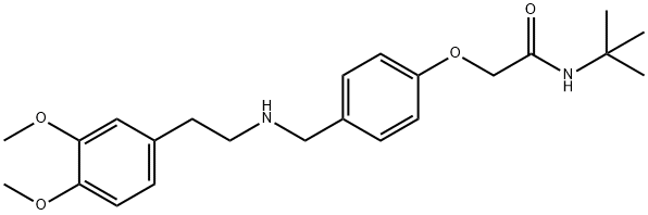 N-(tert-butyl)-2-[4-({[2-(3,4-dimethoxyphenyl)ethyl]amino}methyl)phenoxy]acetamide Struktur