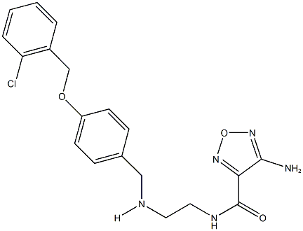 4-amino-N-[2-({4-[(2-chlorobenzyl)oxy]benzyl}amino)ethyl]-1,2,5-oxadiazole-3-carboxamide Struktur