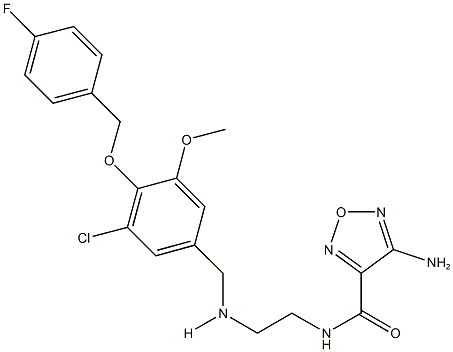 4-amino-N-[2-({3-chloro-4-[(4-fluorobenzyl)oxy]-5-methoxybenzyl}amino)ethyl]-1,2,5-oxadiazole-3-carboxamide Struktur