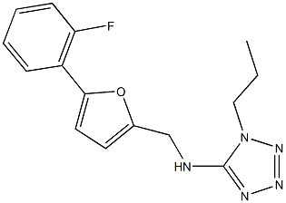 N-{[5-(2-fluorophenyl)-2-furyl]methyl}-N-(1-propyl-1H-tetraazol-5-yl)amine Struktur