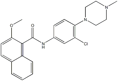 N-[3-chloro-4-(4-methyl-1-piperazinyl)phenyl]-2-methoxy-1-naphthamide Struktur