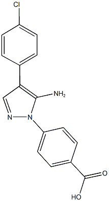 4-[5-amino-4-(4-chlorophenyl)-1H-pyrazol-1-yl]benzoic acid Struktur