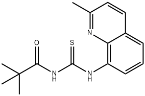 N-(2,2-dimethylpropanoyl)-N'-(2-methyl-8-quinolinyl)thiourea Struktur