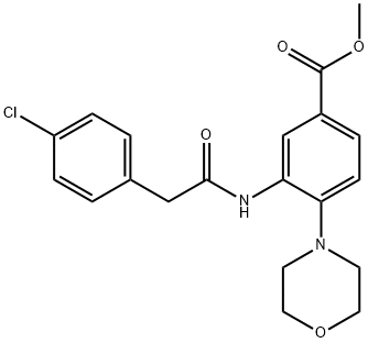 methyl 3-{[(4-chlorophenyl)acetyl]amino}-4-(4-morpholinyl)benzoate Struktur