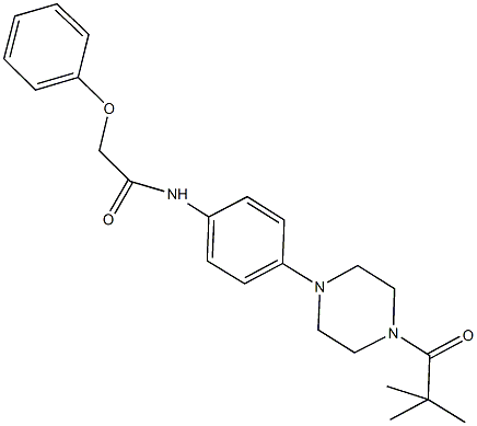 N-{4-[4-(2,2-dimethylpropanoyl)-1-piperazinyl]phenyl}-2-phenoxyacetamide Struktur