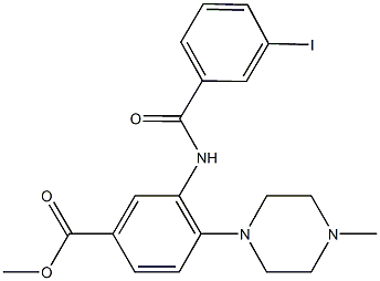 methyl 3-[(3-iodobenzoyl)amino]-4-(4-methyl-1-piperazinyl)benzoate Struktur