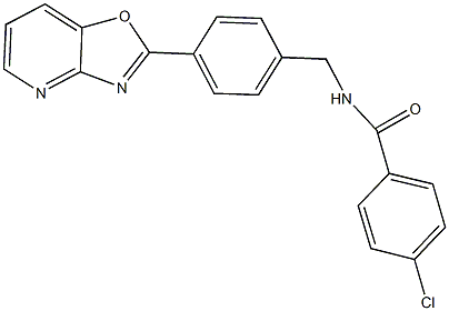 4-chloro-N-(4-[1,3]oxazolo[4,5-b]pyridin-2-ylbenzyl)benzamide Struktur