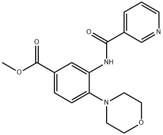 methyl 4-(4-morpholinyl)-3-[(3-pyridinylcarbonyl)amino]benzoate Struktur