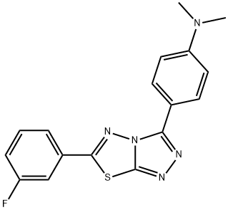 N-{4-[6-(3-fluorophenyl)[1,2,4]triazolo[3,4-b][1,3,4]thiadiazol-3-yl]phenyl}-N,N-dimethylamine Struktur