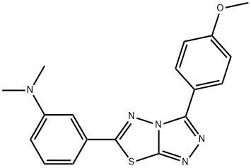 N-{3-[3-(4-methoxyphenyl)[1,2,4]triazolo[3,4-b][1,3,4]thiadiazol-6-yl]phenyl}-N,N-dimethylamine Struktur