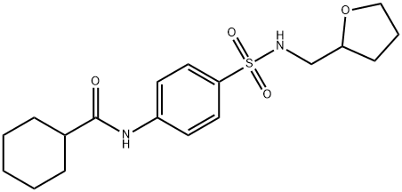 N-(4-{[(tetrahydro-2-furanylmethyl)amino]sulfonyl}phenyl)cyclohexanecarboxamide Struktur