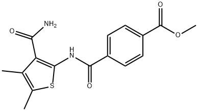 methyl 4-({[3-(aminocarbonyl)-4,5-dimethyl-2-thienyl]amino}carbonyl)benzoate Struktur