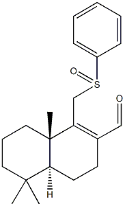 5,5,8a-trimethyl-1-[(phenylsulfinyl)methyl]-3,4,4a,5,6,7,8,8a-octahydro-2-naphthalenecarbaldehyde Struktur