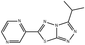 3-isopropyl-6-(2-pyrazinyl)[1,2,4]triazolo[3,4-b][1,3,4]thiadiazole Struktur