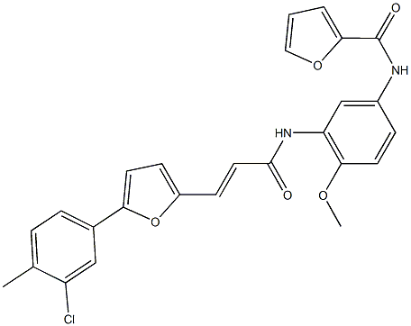 N-[3-({3-[5-(3-chloro-4-methylphenyl)-2-furyl]acryloyl}amino)-4-methoxyphenyl]-2-furamide Struktur